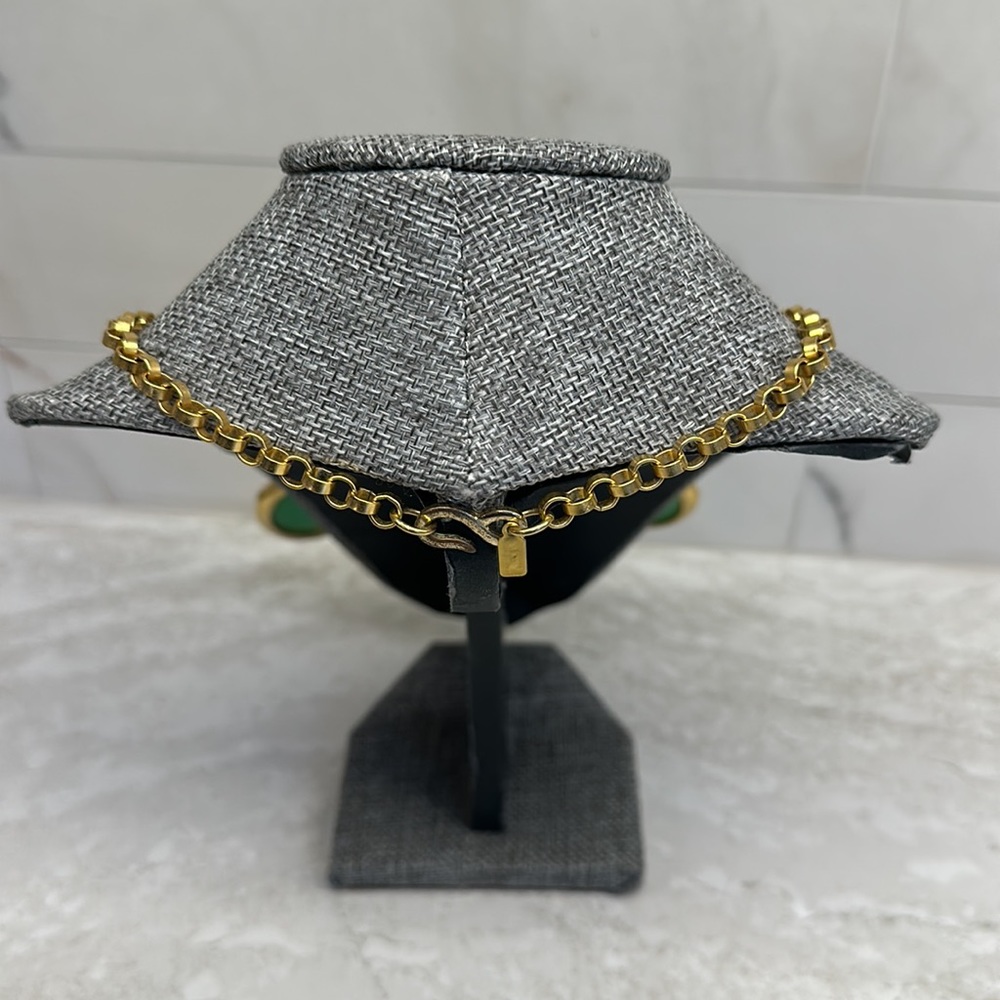 Kenneth J Lane green and gold bib necklace. Statement piece! - Picture 4 of 7